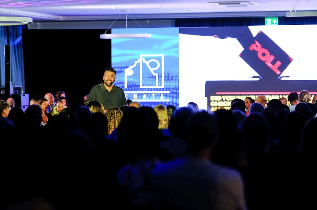 Conference presentation business speaker